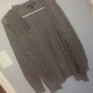 Gray sparkly button down sweater
